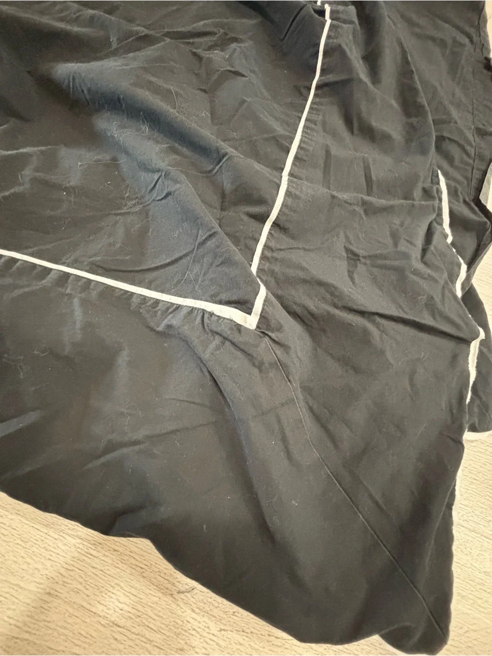 CRATE & BARREL 100% Cotton Black White Details CHANDLER Duvet Cover Full/Queen.